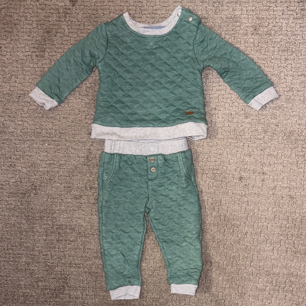 7 For All Mankind Quilted Green and Gray Set